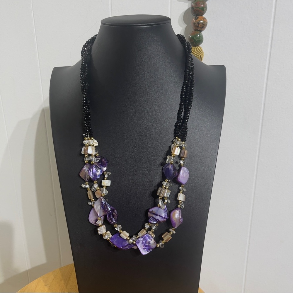 Multi-Strand Beaded Necklace with Barrel Clasp